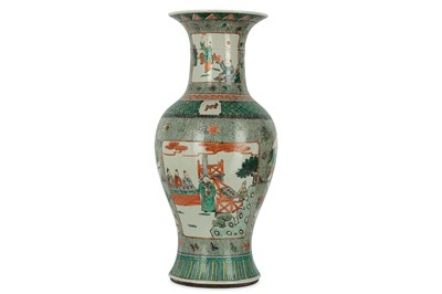Lot 397 - A CHINESE FAMILLE VERTE VASE. The body and...