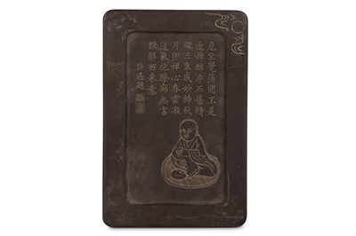 Lot 227 - A CHINESE RECTANGULAR ‘MONK’ INK STONE. The...
