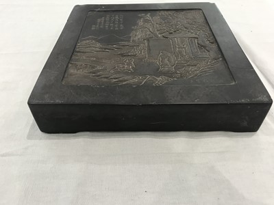 Lot 26 - A CHINESE SQUARE INK STONE.
