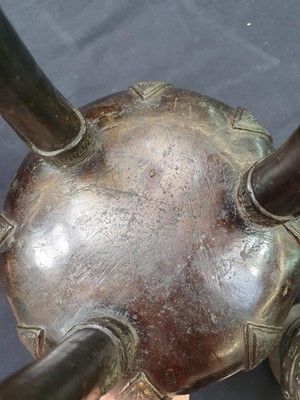 Lot 265 - A CHINESE BRONZE TRIPOD INCENSE BURNER, DING.