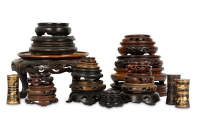 Lot 485 - A GROUP OF CHINESE WOOD STANDS. various sizes....