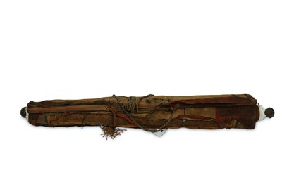Lot 588 - A SINO-TIBETAN THANGKA HANGING SCROLL OF...