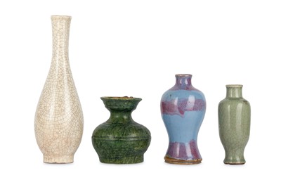 Lot 345 - FOUR CHINESE VASES. Han Dynasty, and later....