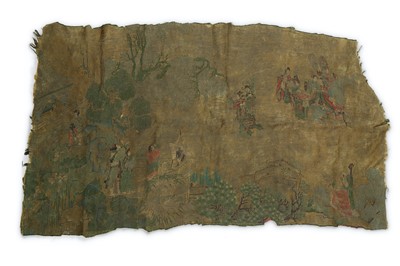 Lot 605 - A CHINESE ‘IMMORTALS’ ARRIVAL’ TAPESTRY. Qing...