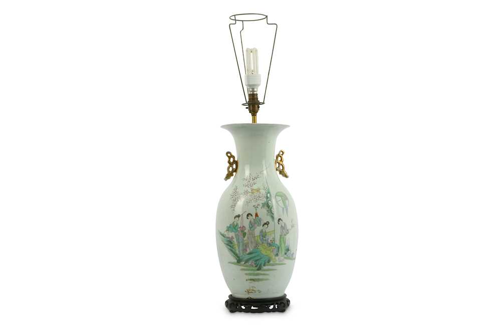 Lot 95 - A Chinese Famille Rose vase, 20th Century, the...