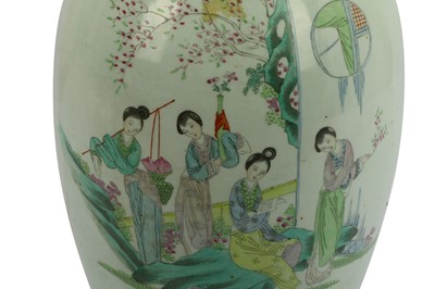 Lot 95 - A Chinese Famille Rose vase, 20th Century, the...