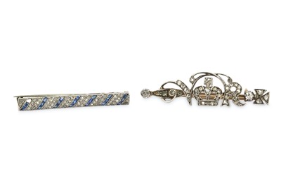 Lot 195 - Two antique diamond-set brooches, the first...