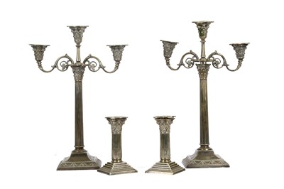 Lot 114 - A pair of Victorian silver plated (EPNS) three...