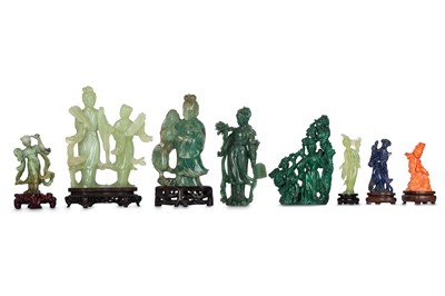 Lot 529 - A SMALL COLLECTION OF CHINESE HARDSTONE...