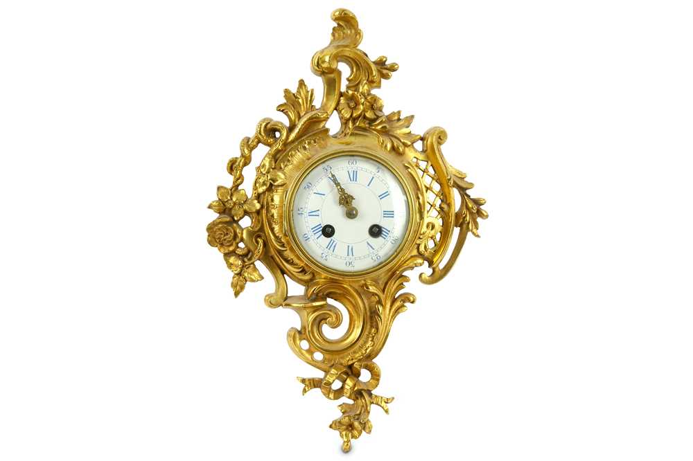 Lot 92 - A 19th Century French gilt metal Cartel clock,...
