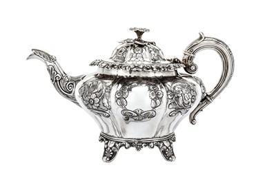 Lot 299 - A William IV sterling silver three-piece tea service, London 1836 by John Welby (reg. June 1834)