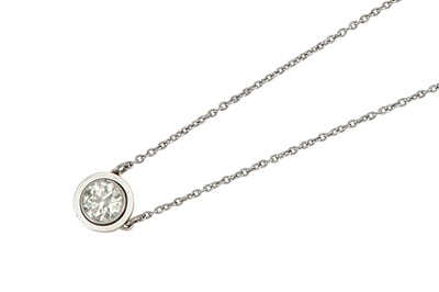 Lot 98 - A diamond single-stone pendant necklace The...