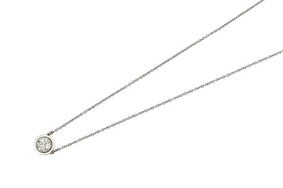 Lot 98 - A diamond single-stone pendant necklace The...