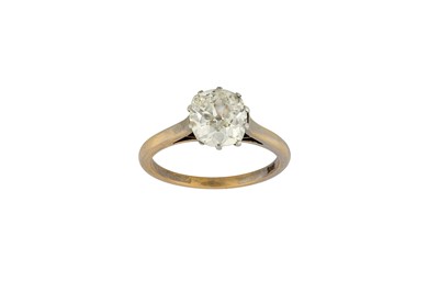 Lot 103 - A diamond single-stone ring The cushion-shaped...