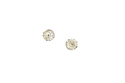 Lot 188 - A pair of diamond earrings Each cushion-shaped...