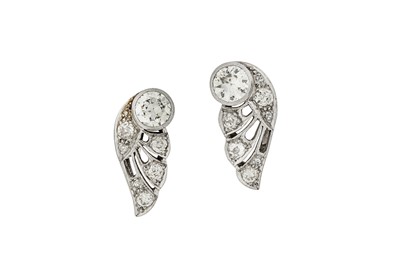 Lot 100 - A pair of diamond earclips, circa 1955 Each...