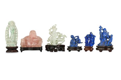 Lot 538 - SIX CHINESE HARDSTONE FIGURES.  Comprising: a...