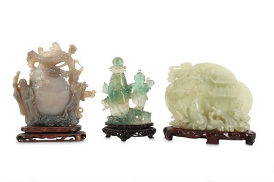 Lot 274 - Three Chinese hardstone carvings.