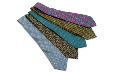 Lot 160 - Five Hermes Silk Ties