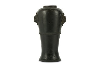 Lot 246 - A CHINESE BRONZE TWIN-HANDLED VASE. Qing...