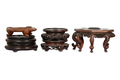 Lot 488 - A COLLECTION OF CHINESE WOOD STANDS. various...