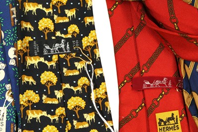 Lot 158 - Five Hermes Silk Ties