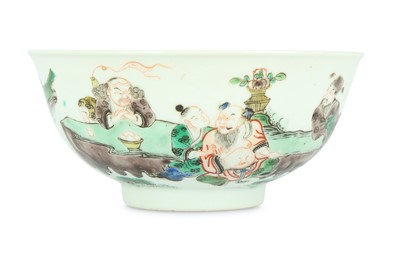 Lot 130 - A CHINESE FAMILLE VERTE ‘EIGHT IMMORTALS’ BOWL....