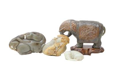 Lot 507 - FOUR CHINESE JADE CARVINGS.