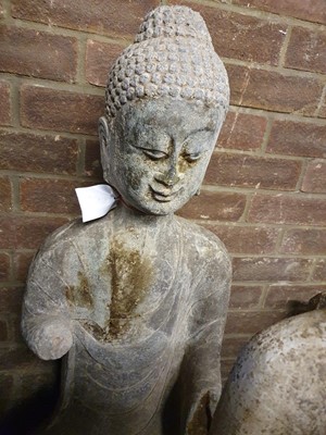 Lot 633 - A CHINESE STONE FIGURE OF A BUDDHA