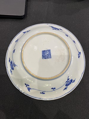 Lot 491 - A CHINESE BLUE AND WHITE 'LOTUS' DISH.
