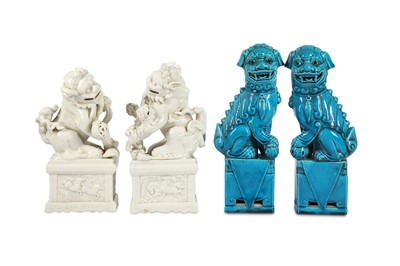 Lot 241 - Two pairs of Chinese Buddhist lion dogs.