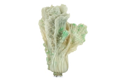 Lot 540 - A CHINESE JADEITE MODEL OF A CABBAGE....