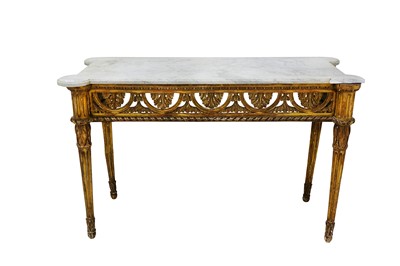 Lot 133 - A 19th Century Continental gilt wood console...