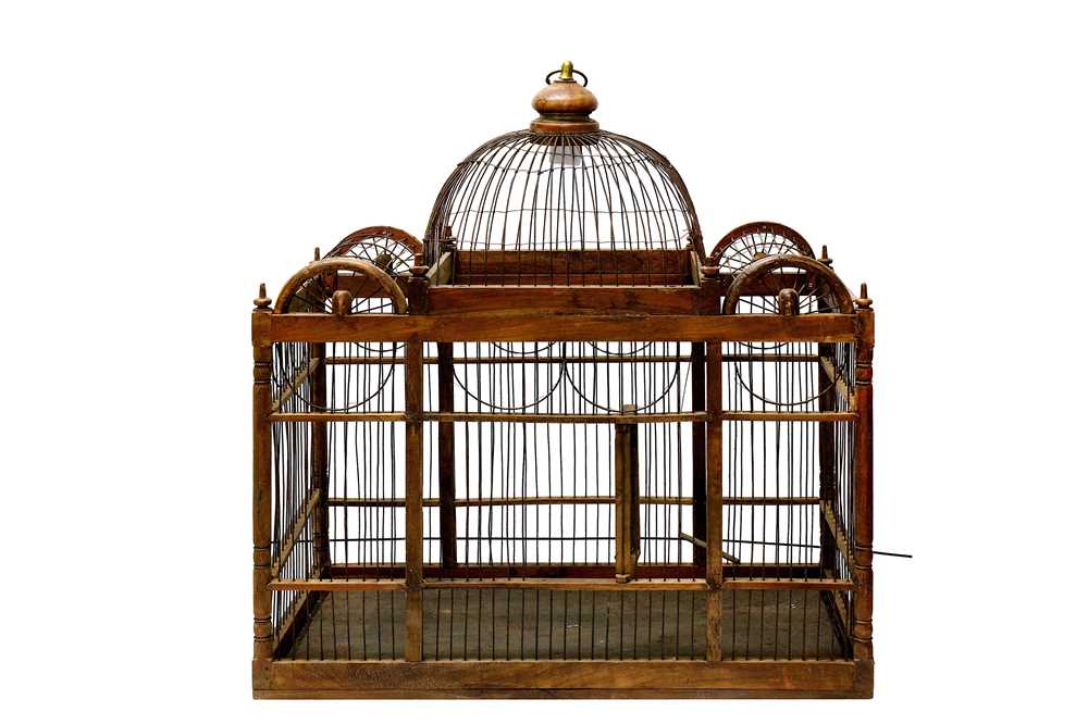 Lot 143 - A large birdcage, height 75cm x width 75cm x...