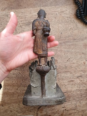 Lot 414 - A THAI BRONZE BUDDHIST SCULPTURE.