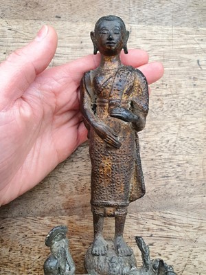 Lot 414 - A THAI BRONZE BUDDHIST SCULPTURE.