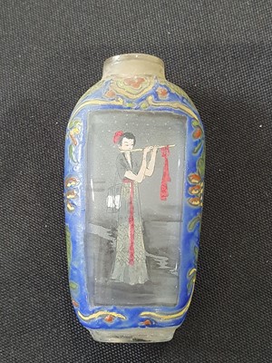 Lot 200 - SIX CHINESE GLASS INTERIOR-DECORATED SNUFF BOTTLES.