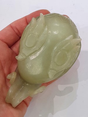 Lot 785 - A GROUP OF CHINESE JADE ANIMAL CARVINGS AND A 'PHOENIX' BOX AND COVER.