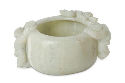 Lot 543 - A CHINESE PALE CELADON JADE BRUSH WASHER.
