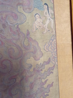 Lot 406 - A LARGE TIBETAN THANGKA OF YAMA DHAMARAJA.