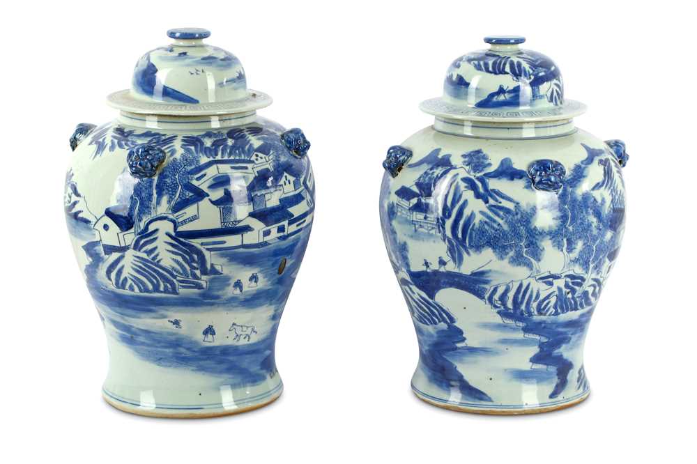Lot 71 - A pair of  late 19th Century Chinese blue and...