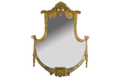 Lot 107 - An oversized French shield shaped mirror, late...
