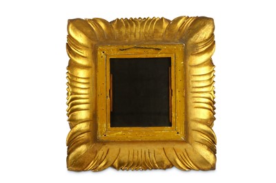 Lot 108 - A small cushioned gilt wood and gesso mirror...