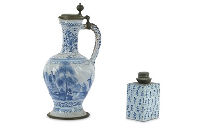 Lot 59 - A Dutch delft tea caddy or canister of...