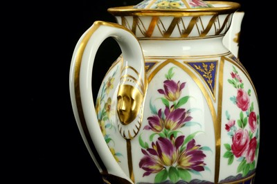 Lot 67 - A 19th Century porcelain coffee pot of tall...