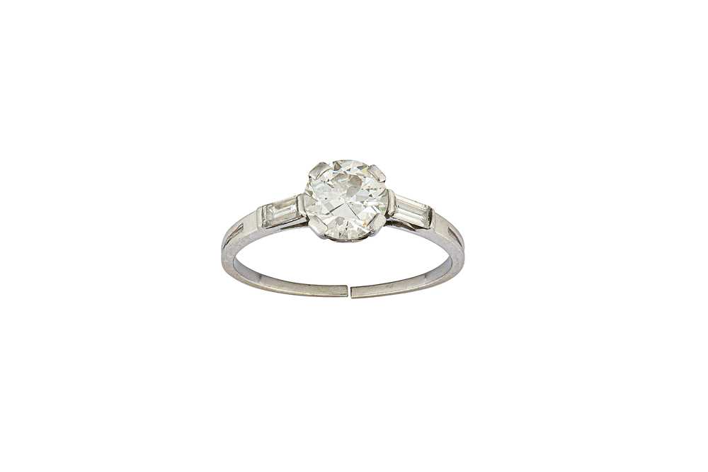 Lot 82 - A diamond single-stone ring The circular-cut...