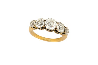 Lot 49 - A diamond five-stone ring Set with five...