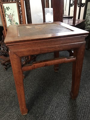 Lot 398 - A CHINESE WOOD STOOL.