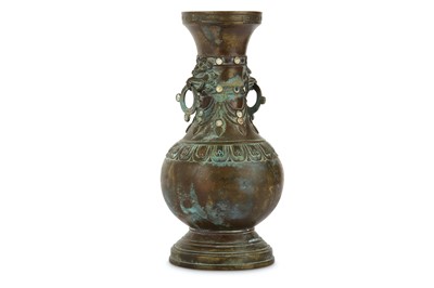 Lot 242 - A CHINESE TIBETAN-STYLE BRONZE VASE. Qing...