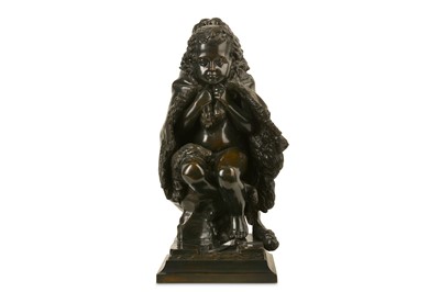 Lot 192 - Paul Joseph Raymond Gayrard (French, 1807-1855): A 19th century French bronze figure of a child representing Winter
